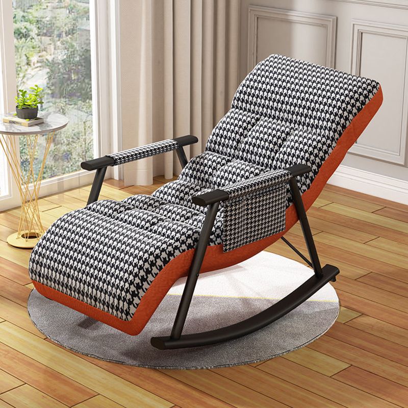 Glam Rocking Accent Chair Upholstered Button-Tufted Recliner Chair