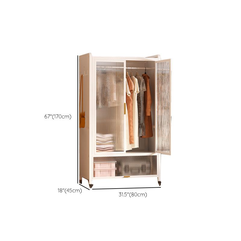 Glass Wardrobe Cabinet Modern Style Combination Armoire for Home
