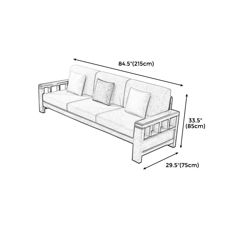 Craftsman Recessed Arm Sofa with Pillows 33.46" for Living Room
