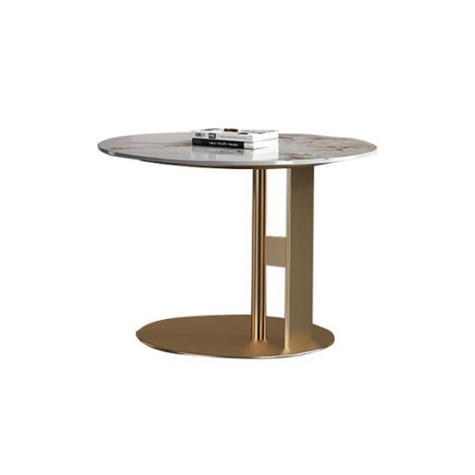 Luxurious Round Stone Coffee Table Set Pedestal Dia 31.5" Cocktail Table