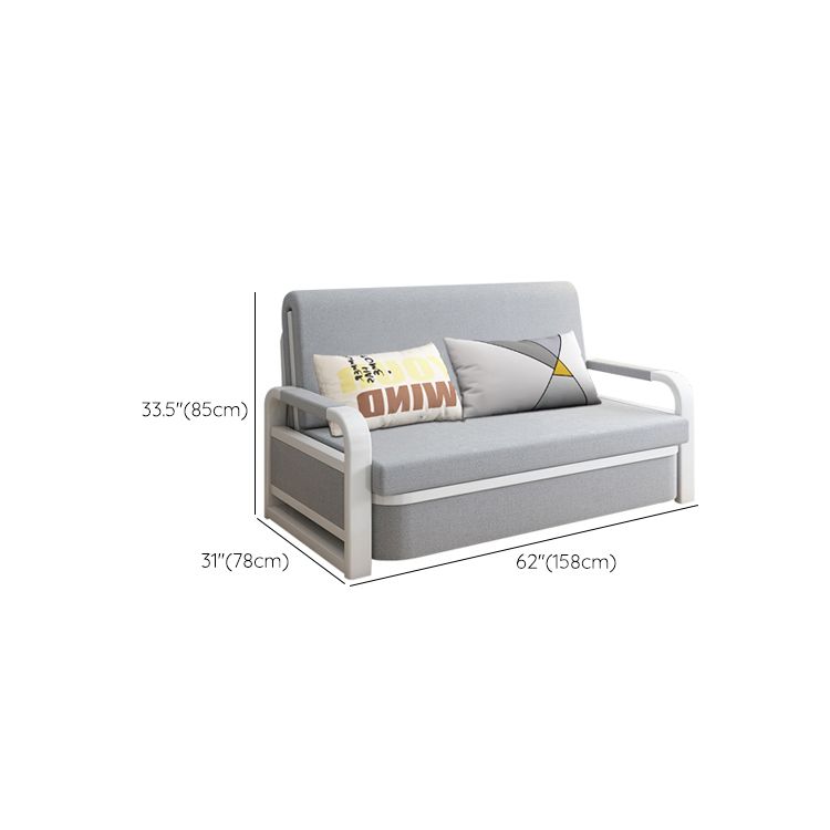 Fabric Removable Cushions Sofa Bed Contemporary Sleeper Sofa in Gray