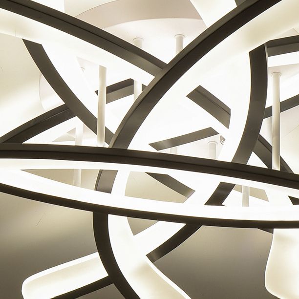 Line Shape LED Ceiling Lamp Modern Iron Flush Mount for Bedroom Study