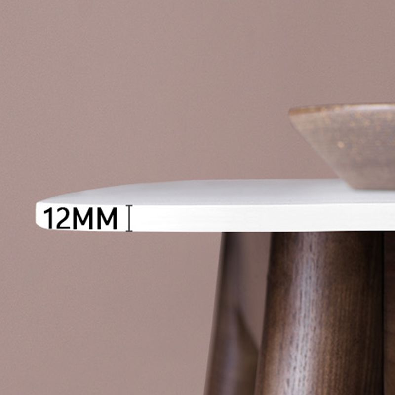 White Top Rectangle Dinner Table Mid-century Modern Style Trestle Base Table