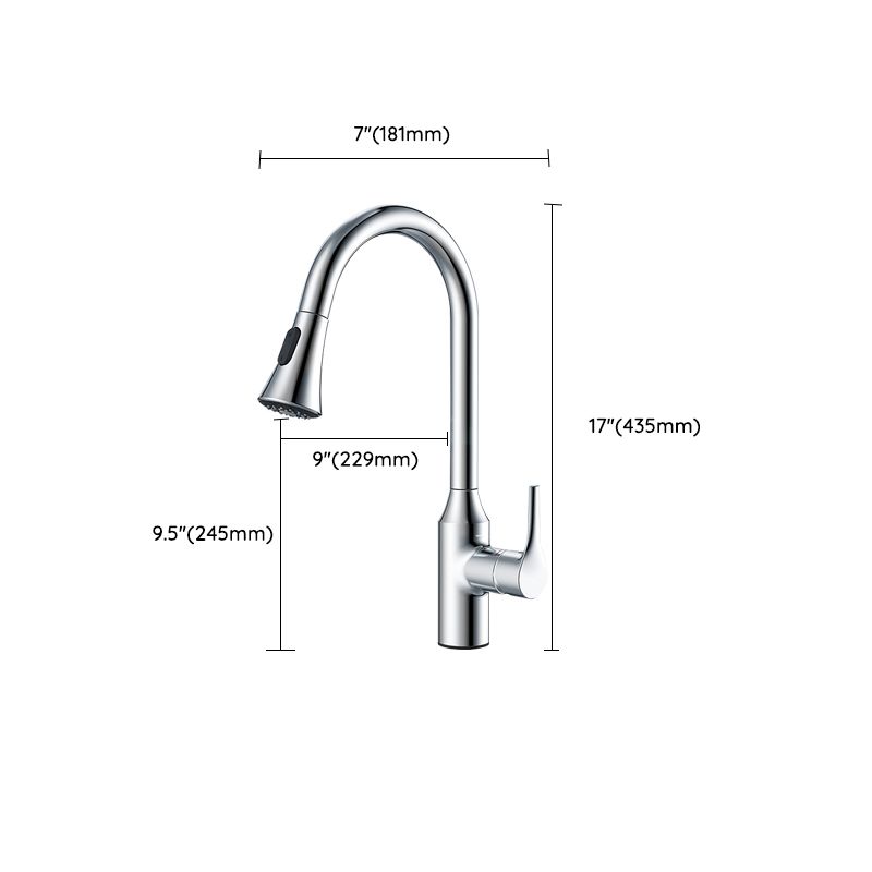 Modern Style Kitchen Faucet Copper Pull Down Lever Handle Kitchen Faucet