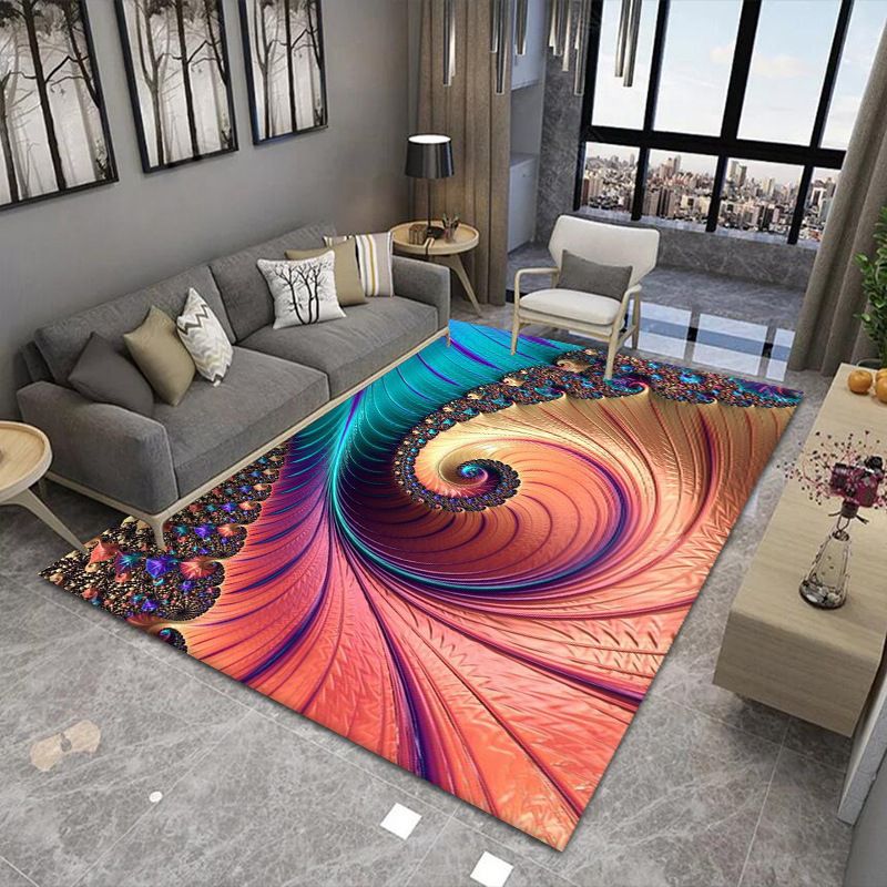 Gold Modern Rug Polyester Striped Indoor Rug Stain Resistant Rug for Living Room