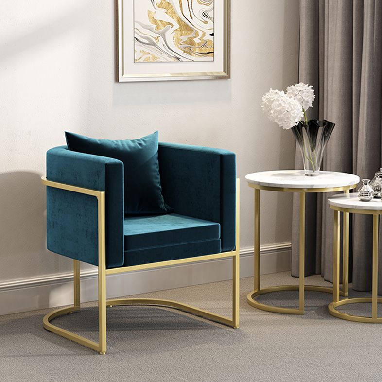 Scandinavian Armless Solid Back Chair for Home Fabric Dining Side Chair