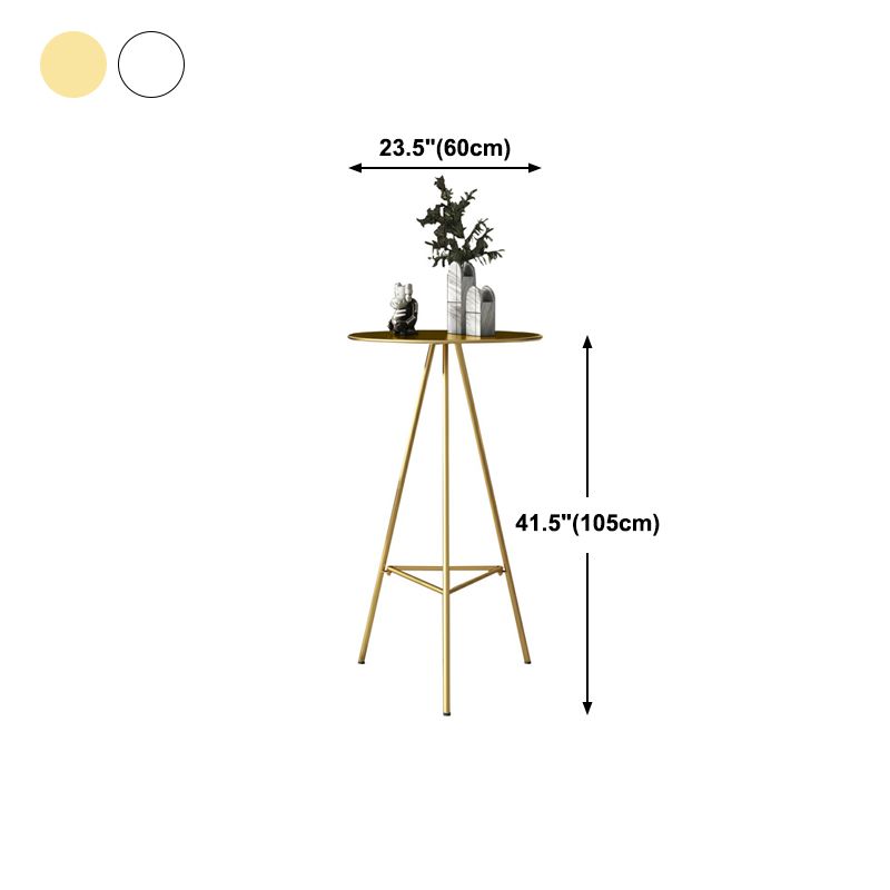 Industrial Round Indoor Bar Dining Table Iron Tripod Pedestal Bistro Table with Footrest