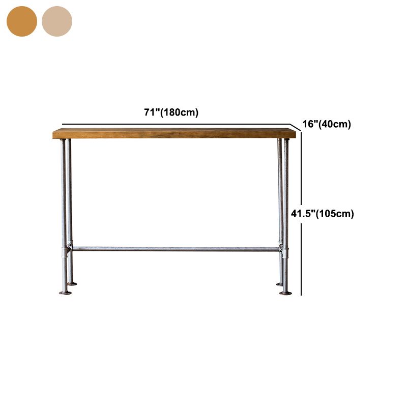 Industrial Pub Table Solid Wood Bar Height Rectangle Bar Table