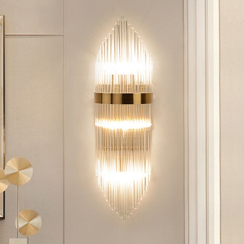 Unique Shape Wall Light Fixture Modern Crystal Wall Mounted Lighting in Gold Finish