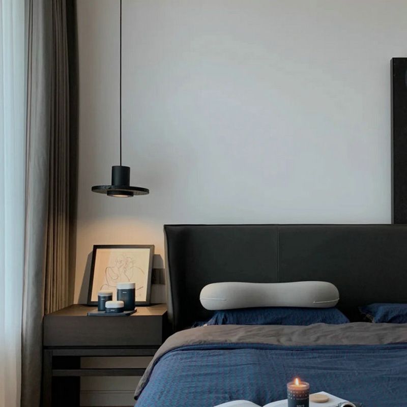 Black Hole Stone Chandelier Light Nordic Modern Style 1 Light Living Room Hanging Light Fixture