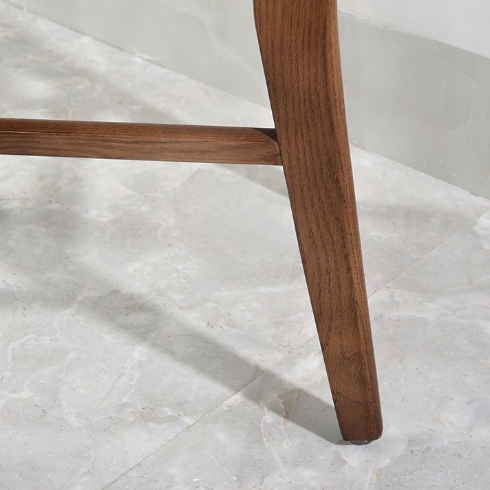 Silla de comedor moderna acabado mate de madera sólida silla sin brazo trasero