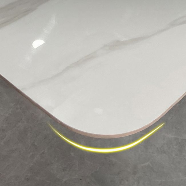 Modern White Slate Dining Set with Rectangle Table White Dining Set with 4 Legs Base