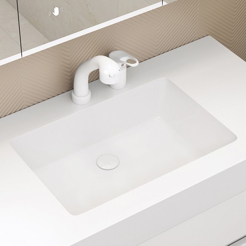 Modern Wooden Sink Vanity White Wall Mount Bathroom Vanity Cabinet with Mirror