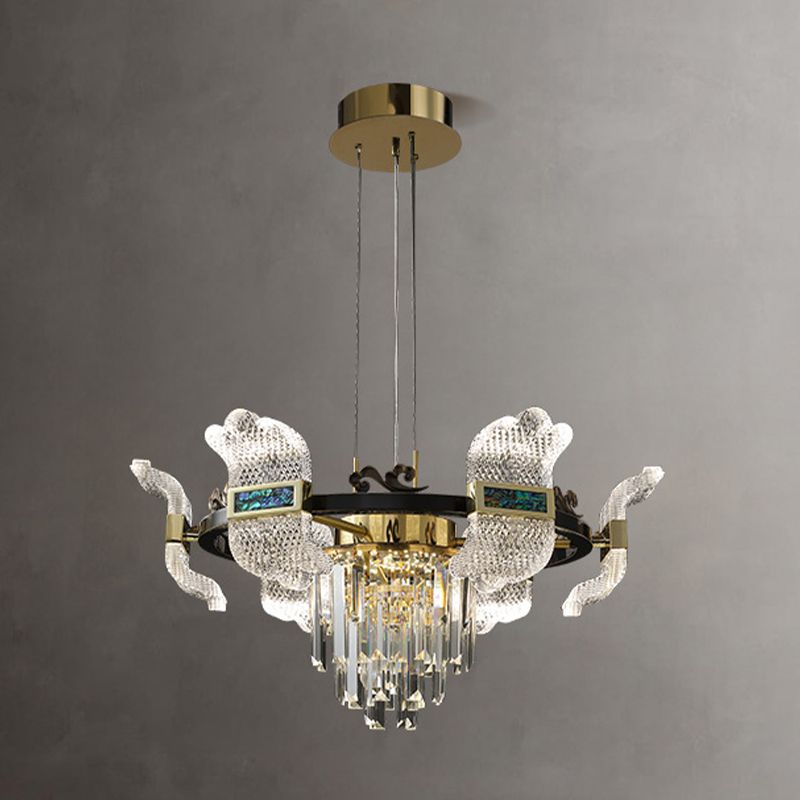 LED -Kronleuchterbeleuchtung moderner Kronleuchter -Anhänger Licht mit Glasschatten für Schlafzimmer