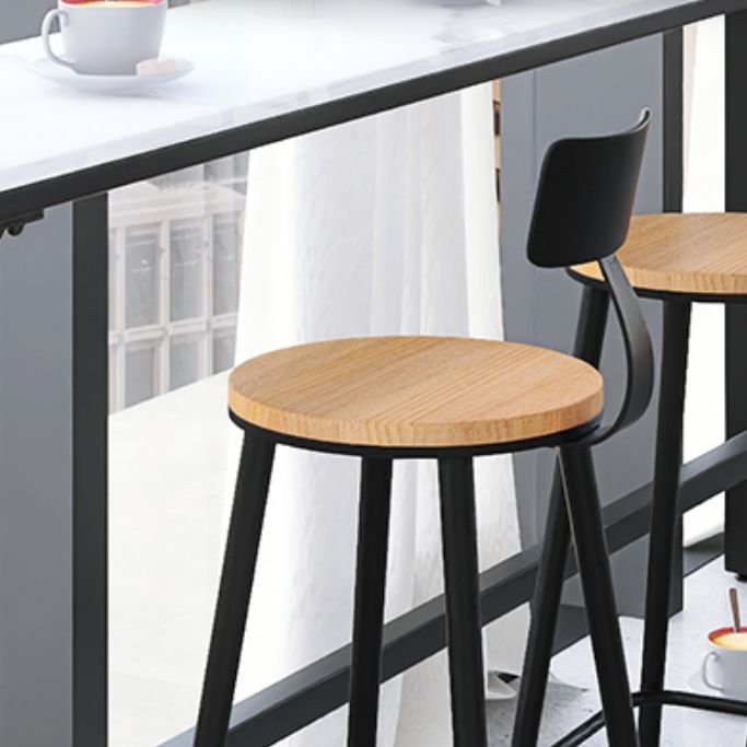 Glam Rectangle Bar Table Set 1/4/7 Pcs Iron Frame Bar Table and Upholstered Stools