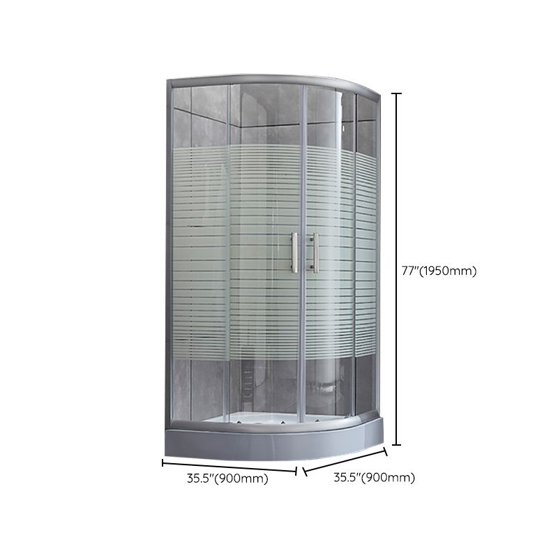 Double Sliding Shower Enclosure Semi-Frameless Corner Shower Enclosure