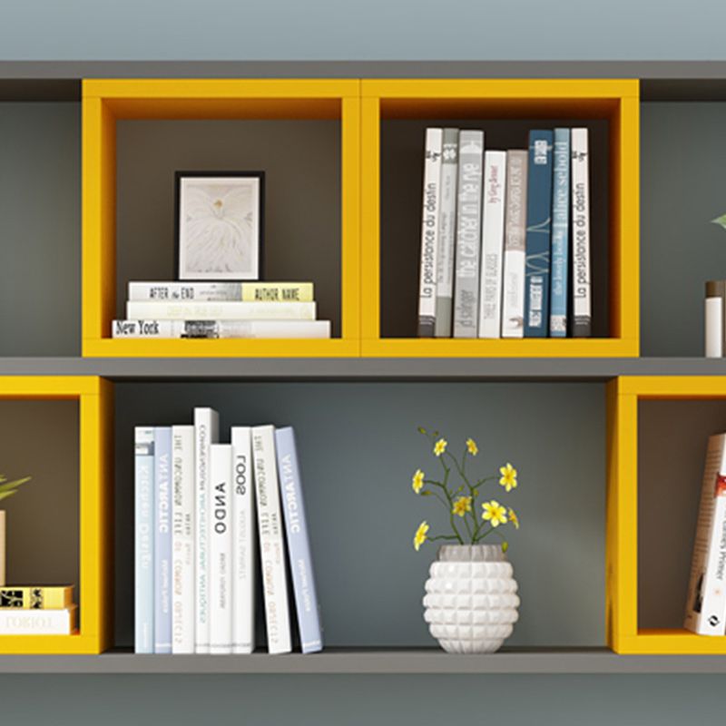 Modern Engineered Wood Book Shelf Wall Mounted Closed Back Shelf Bookcase for Home