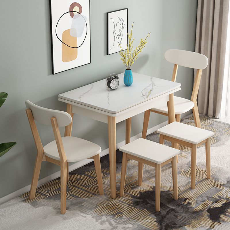 Modern Scalable Rectangle Dining Table Rubber Base for Dining Room