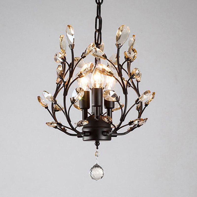 3-Lights American Style Crystal Kronleuchter 33 "breite Zweige geformte Beleuchtungsstoffe für Schlafzimmer Esszimmer