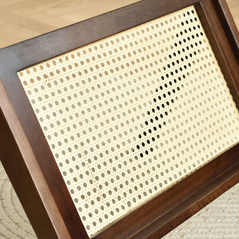Modernistic Rectangular Accent Side Table Wood and Glass Side Table