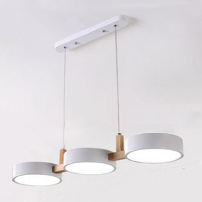Macaron Style Island Light Round Shape 3-Light Hanging Pendant Light for Dining Room