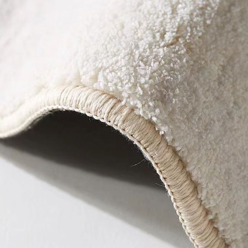 Casual Light Gray Rug Polyester Color Lump Rug Washable Rug for Living Room