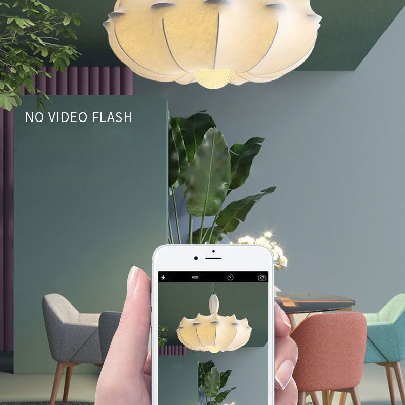 Stretch Silk Fabric Lantern Shade Pendant Light Style moderne MODERNE 3 LIGHTS ÉCLAIRAGE SUSPENSION POUR RABLÈME