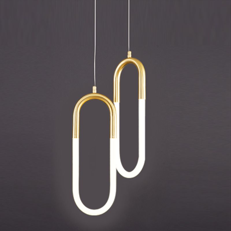 Zeitgenössischer Stil linearer Formpendelleuchten Metallhängelampen