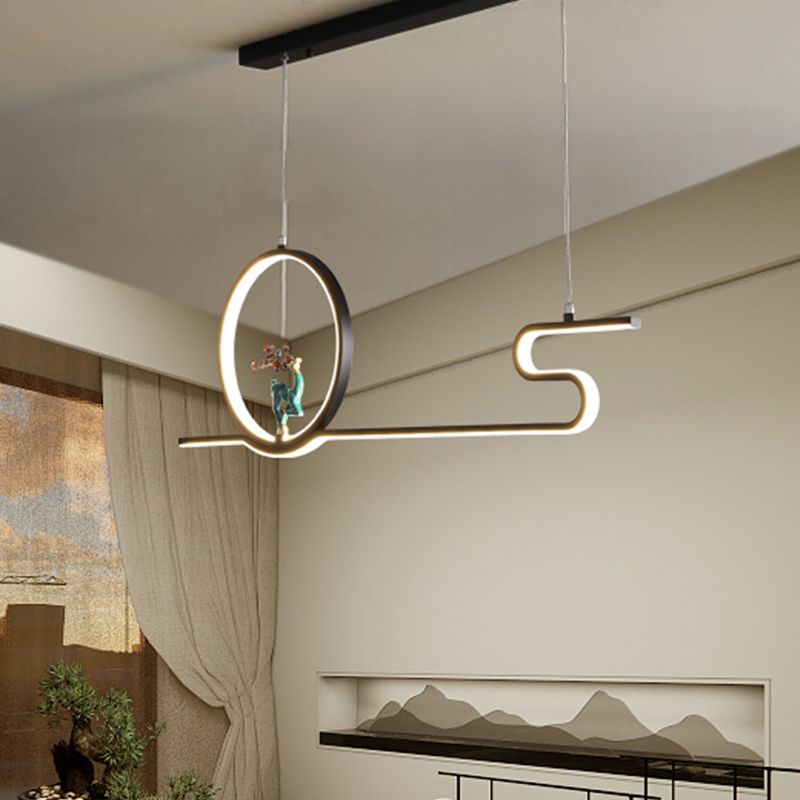 Estilo contemporáneo Luces colgantes de forma lineal Metal Lighting de 2 luces