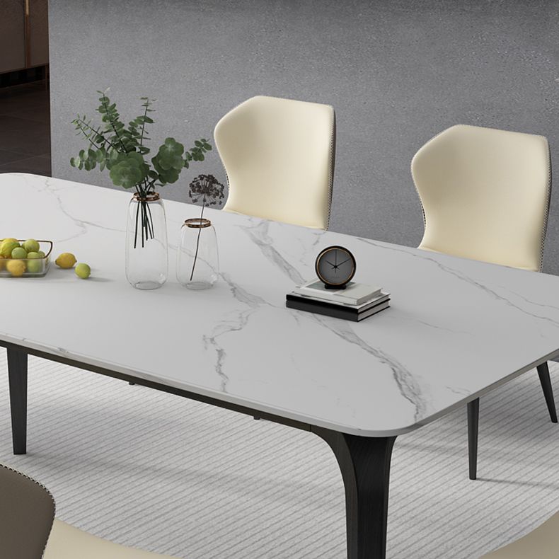 Rectangle Shape Industrial Dining Table Fixed Table with Sintered Stone