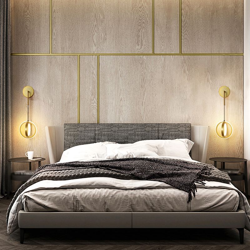 Circular Wall Light Fixtures Modern Minimalist Style Metal Sconces