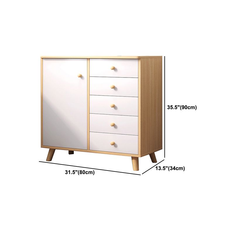 Modern Rectangle Accent Cabinet Wood Knobs Cabinet with Drawer