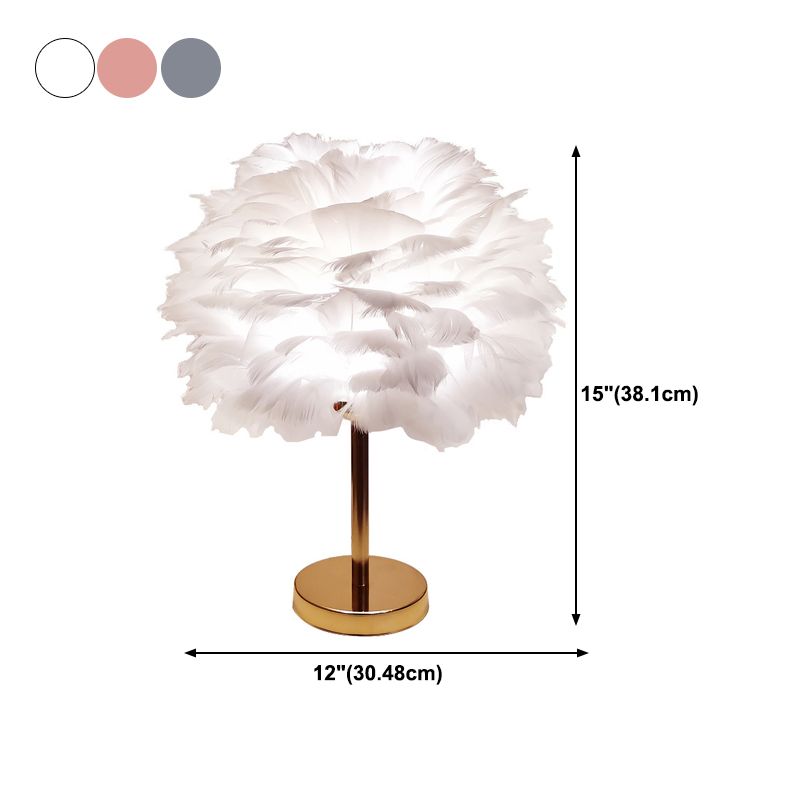 Modern Style Desk Light Colorful Feather Desk Lamp for Bedroom