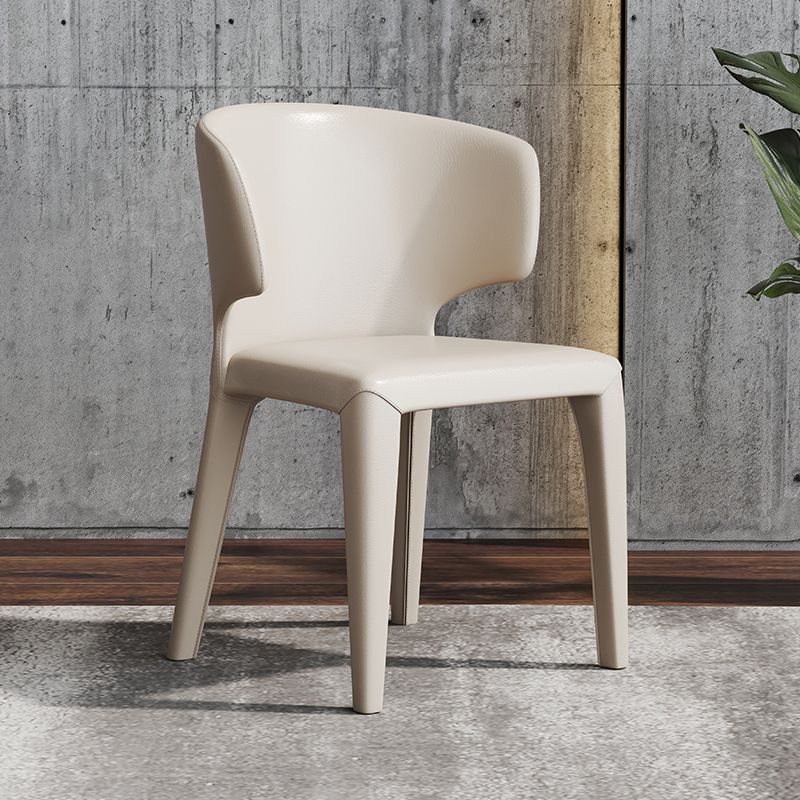 Faux Leather Contemporary Dining Room Chair Matte Finish Wingback Side Dining Chair