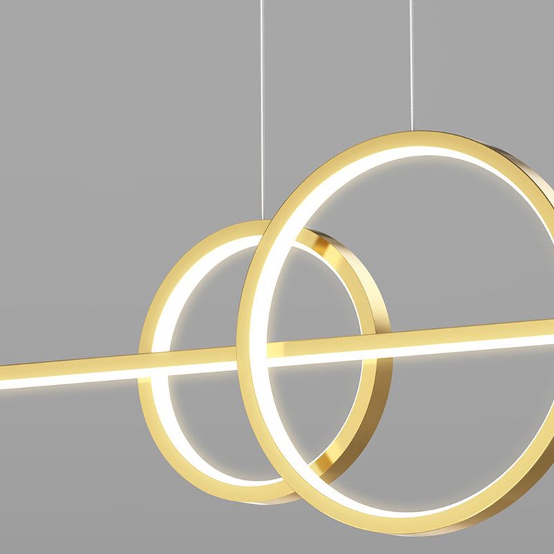 4-Lights Modern Island Pendants Metal Pendant Lights for Dining Room