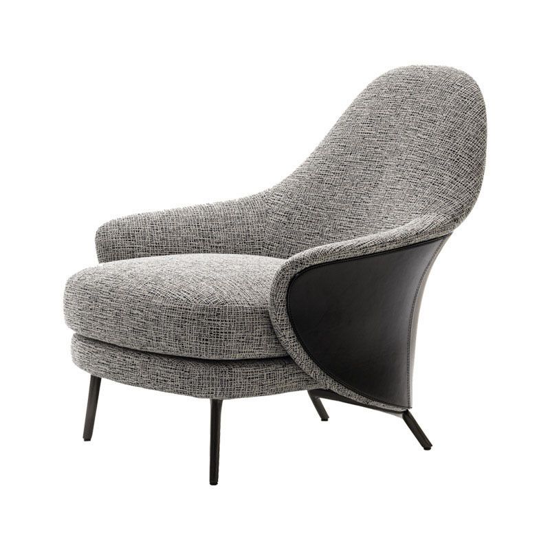 Basic Four Legs Lounge Chair Contemporary Solid Color Accent Armchair