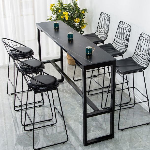 Nordic Rectangle Bar Table 42-inch Height Iron Pedestal Bistro Table