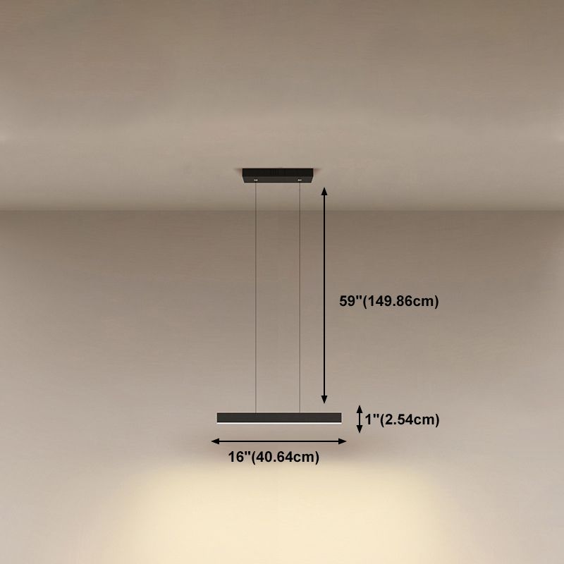 Luz colgante colgante de metal ligero de isla simple moderna para sala de estar para sala de estar