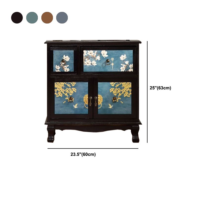 Traditional Style Storage Chest Dresser Solid Wood Combo Dresser with Drawers and Door