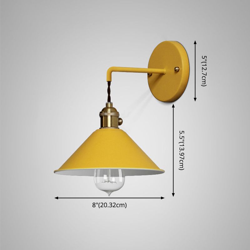 Moderne kreative Kegel Hängende Wandleuchten schmiedeeisere Makkaronwandlampe für Innenräume