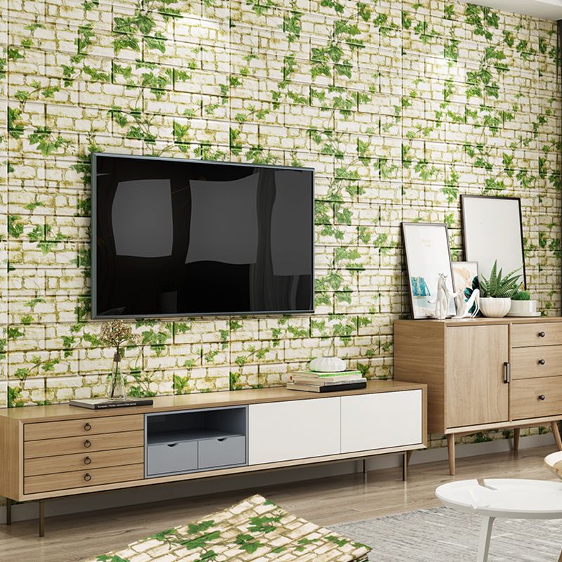 Industrial Wall Plank 3D Brick Wall Panels Waterproof Stick Wall Tile Set of 10