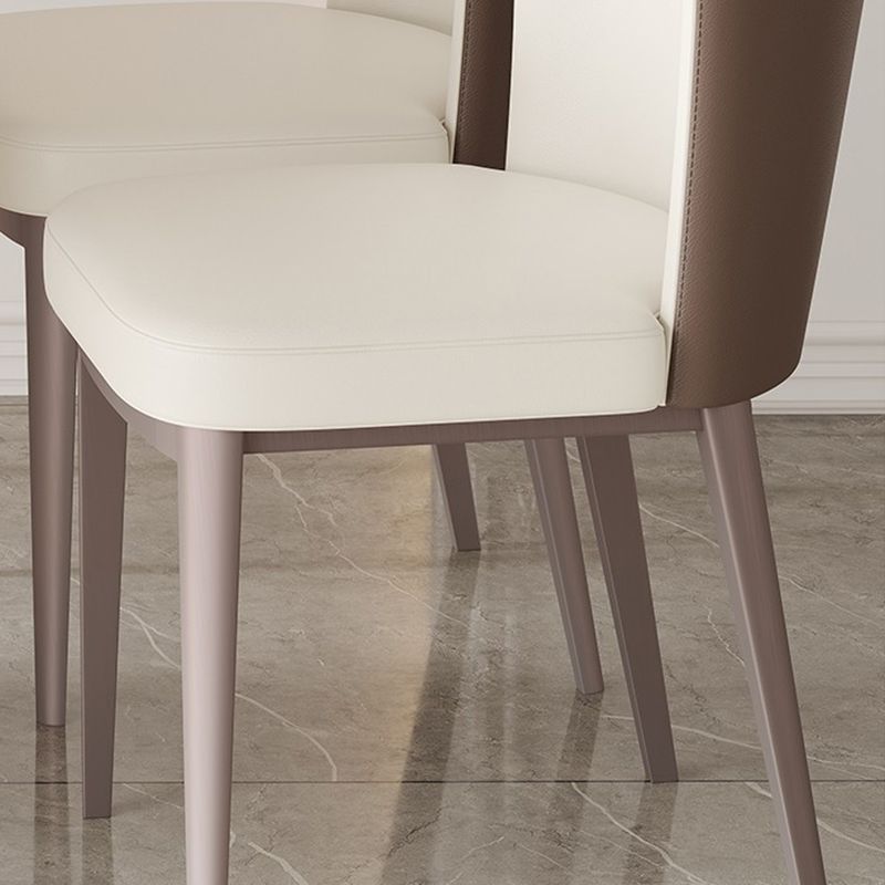 Faux Leather Side Chair Contemporary Armless Kitchen Dining Side Chair