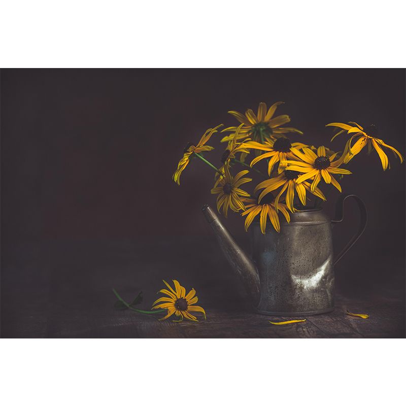 Minimalistische Blumen-Tapete, abnehmbar, schmutzabweisendes Dekor in mehreren Farben