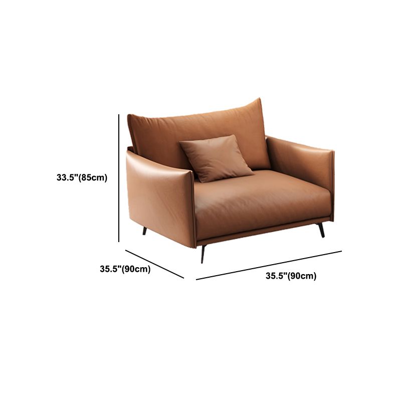 Contemporary Tuxedo Arm Sofa Standard Sofa with 2 Pillows for Living Room