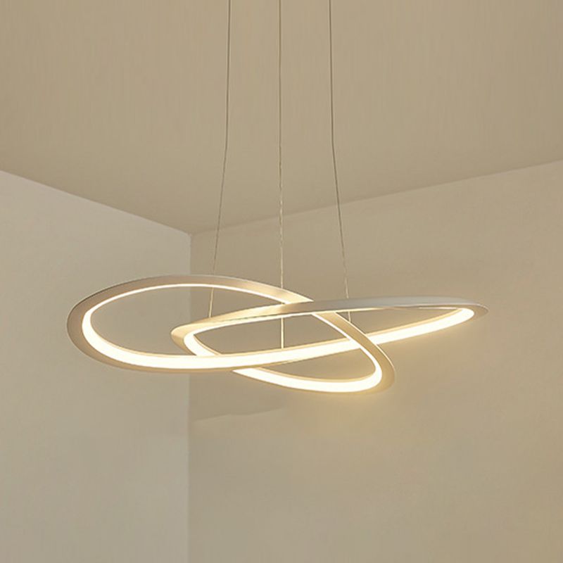 Linear Shape Metal Pendant Light Fixture Modern Style 1 Light Hanging Light Fixture