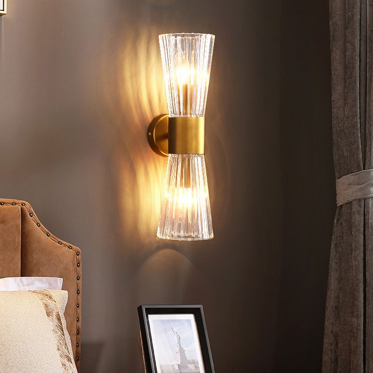 Stile moderno Style geometrico Sconcetto lampada con foglie di cristallo per la parete della camera da letto in oro