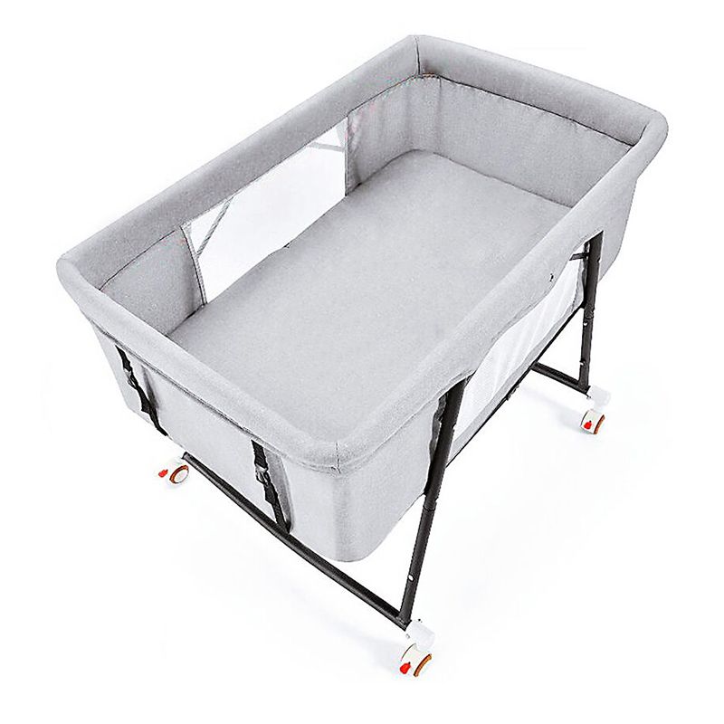 Gliding Crib Cradle Square Metal Cradle with Canopy for Newborn