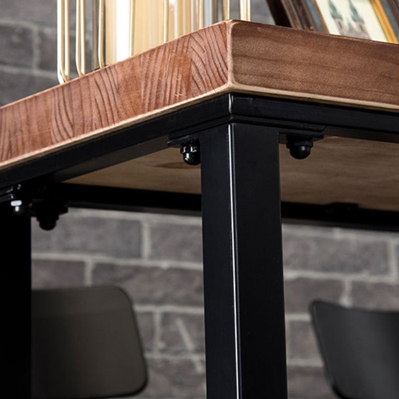 Rectangular Bar-height Table Wood Top Bistro Pub Table with Black Base