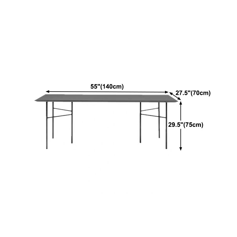 Industrial Style Dining Table Rectangle Solid Wood Black Dining Table with 4 Legs