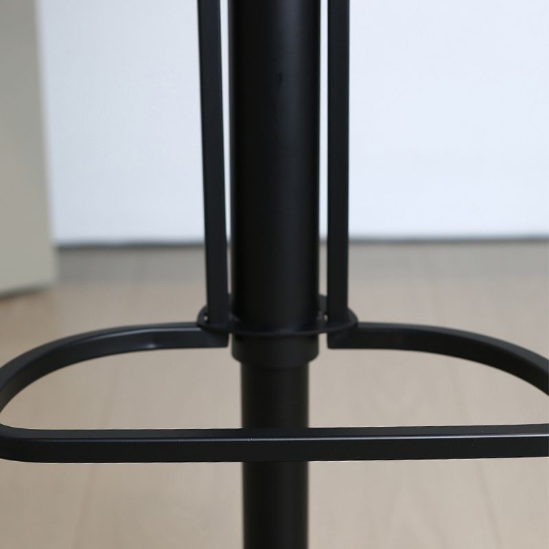 Faux Leather Barstools Adjustable Height Swivel Barstool with Metal Base